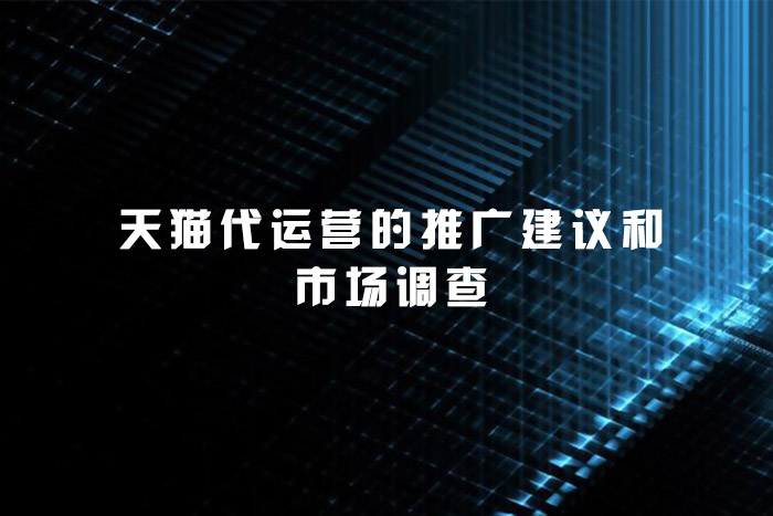 天猫代运营的推广建议和市场调查