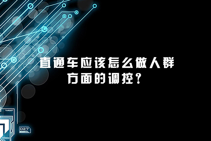 直通车应该怎么做人群方面的调控？