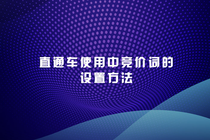 直通车使用中竞价词的设置方法
